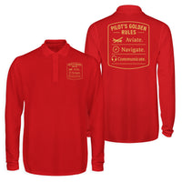 Thumbnail for Pilot's Golden Rules Designed Long Sleeve Polo T-Shirts (Double-Side)