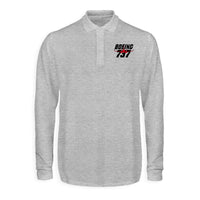 Thumbnail for Amazing Boeing 737 Designed Long Sleeve Polo T-Shirts
