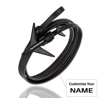 Thumbnail for (Edition 3) - Special Leather Rope Designed Airplane Bracelets Black (Adjustable)