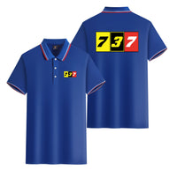 Thumbnail for Flat Colourful 737 Designed Stylish Polo T-Shirts (Double-Side)