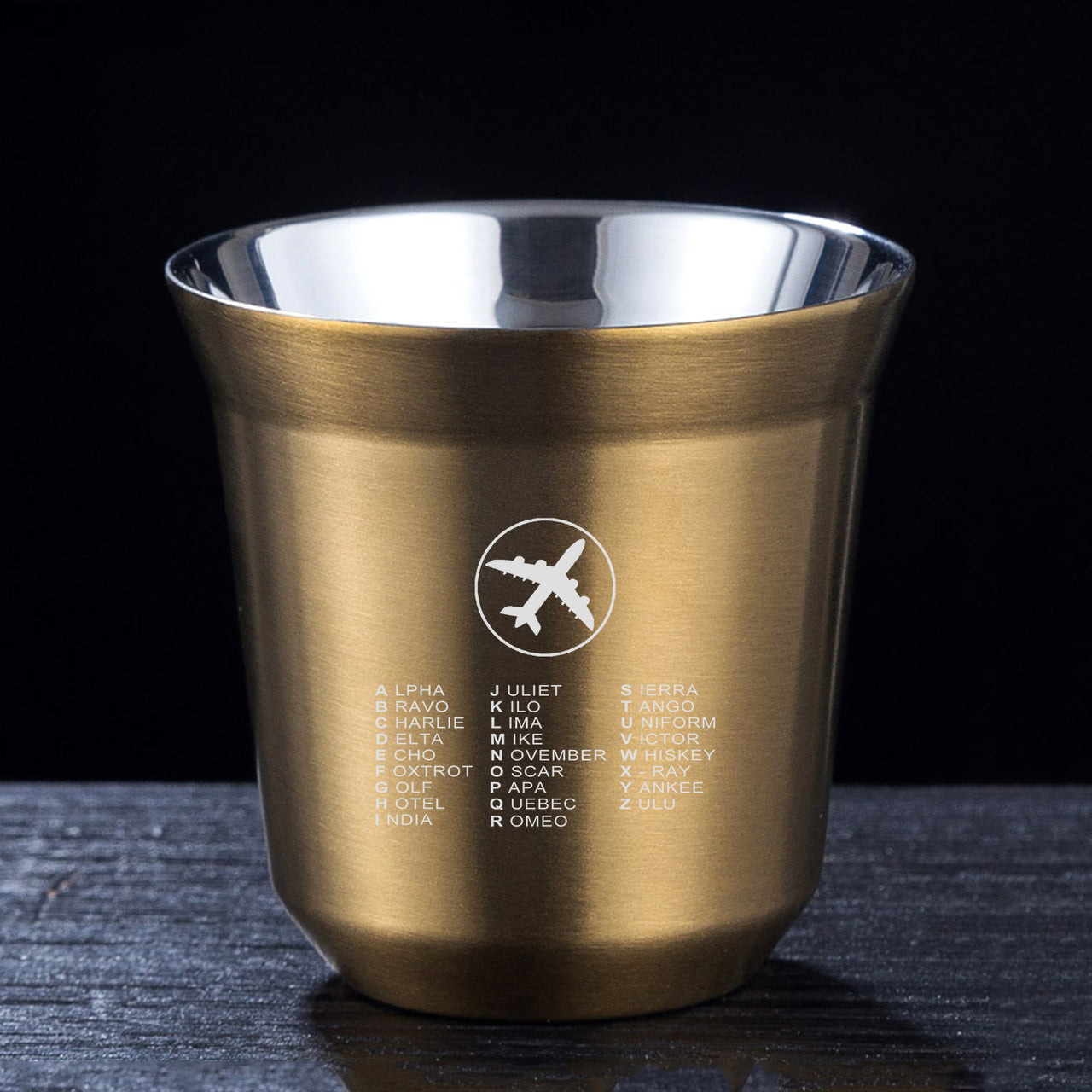 Aviation Alphabet 2 Designed Double Wall Stainless Steel Coffee Mugs