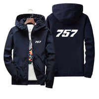Thumbnail for 757 Flat Text Designed Thin Windbreaker Jackets