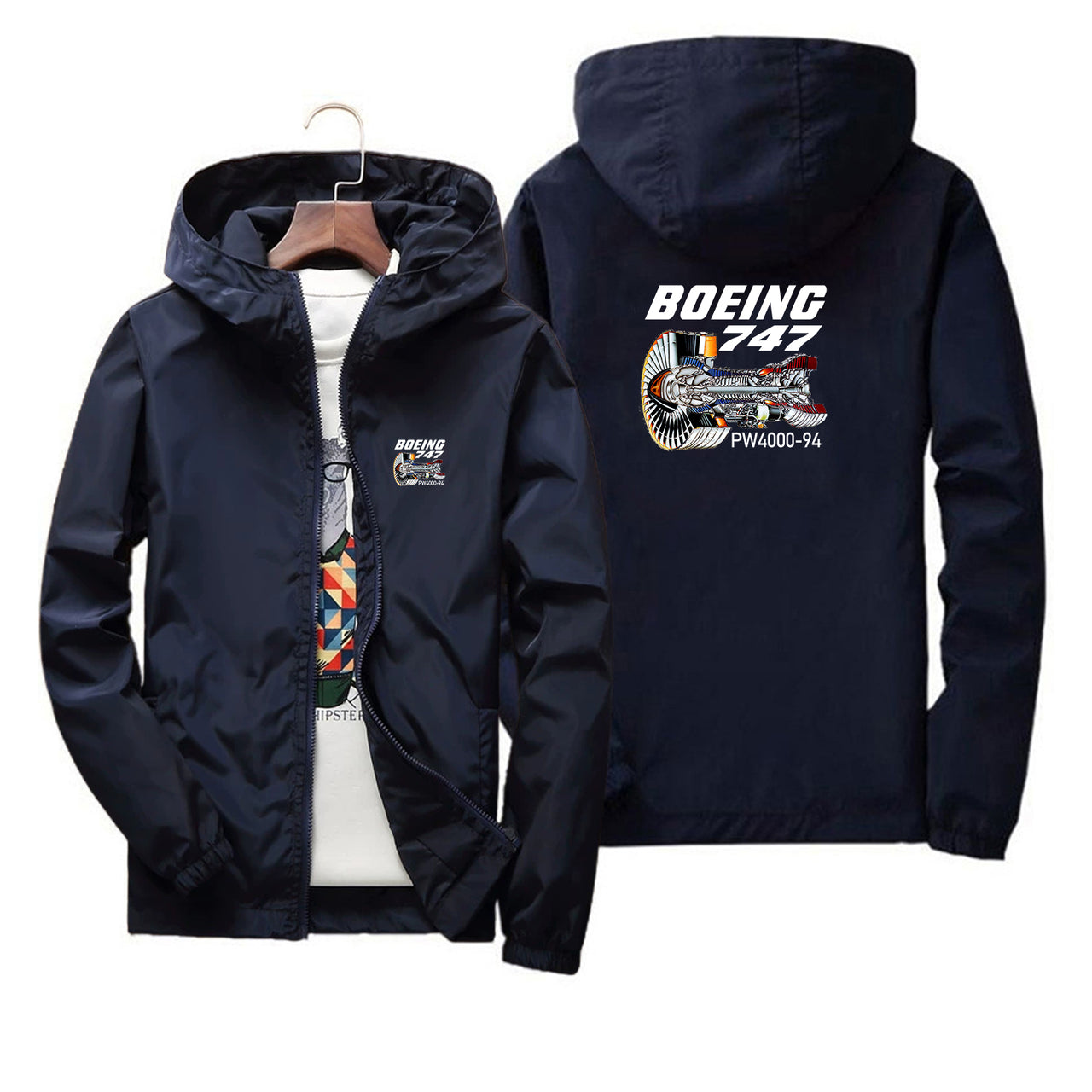 Boeing 747 & PW4000-94 Engine Designed Thin Windbreaker Jackets