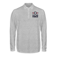 Thumbnail for US Air Force Designed Long Sleeve Polo T-Shirts