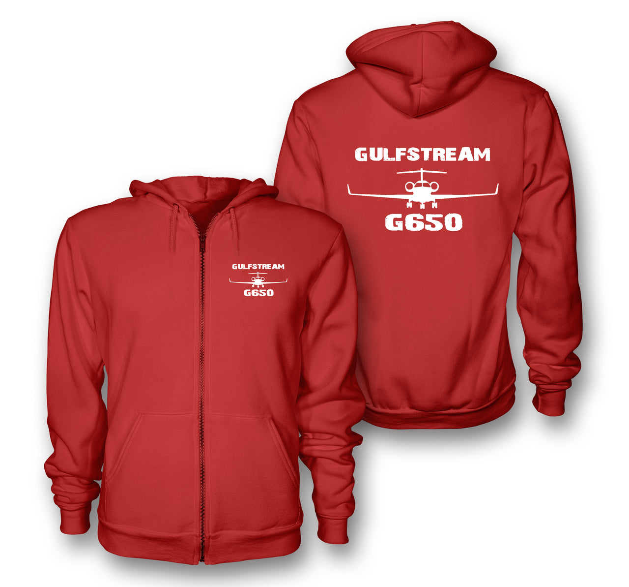 Gulfstream G650 & Plane Designed Zipped Hoodies