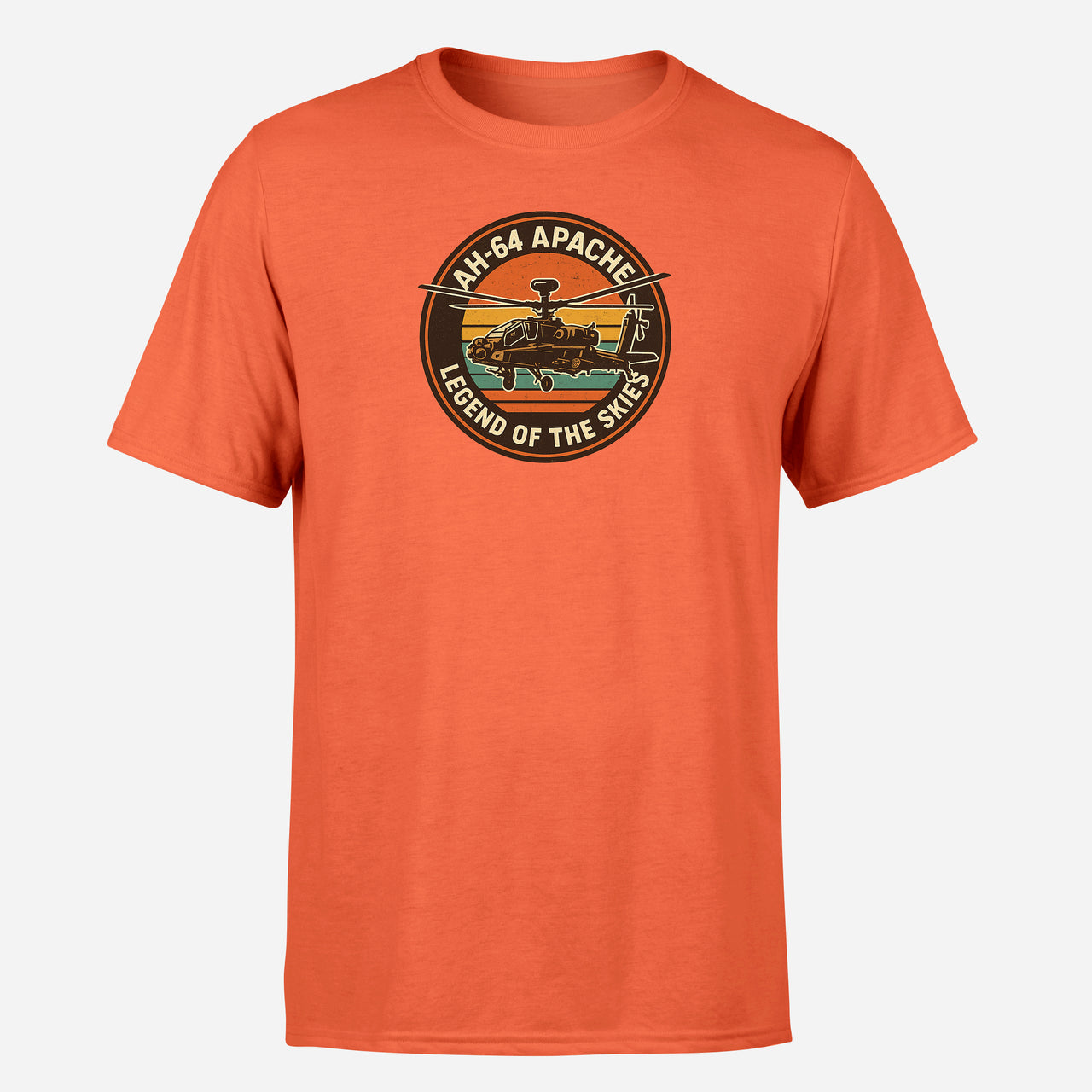Retro Apache AH-64 Design Super Quality T-Shirts