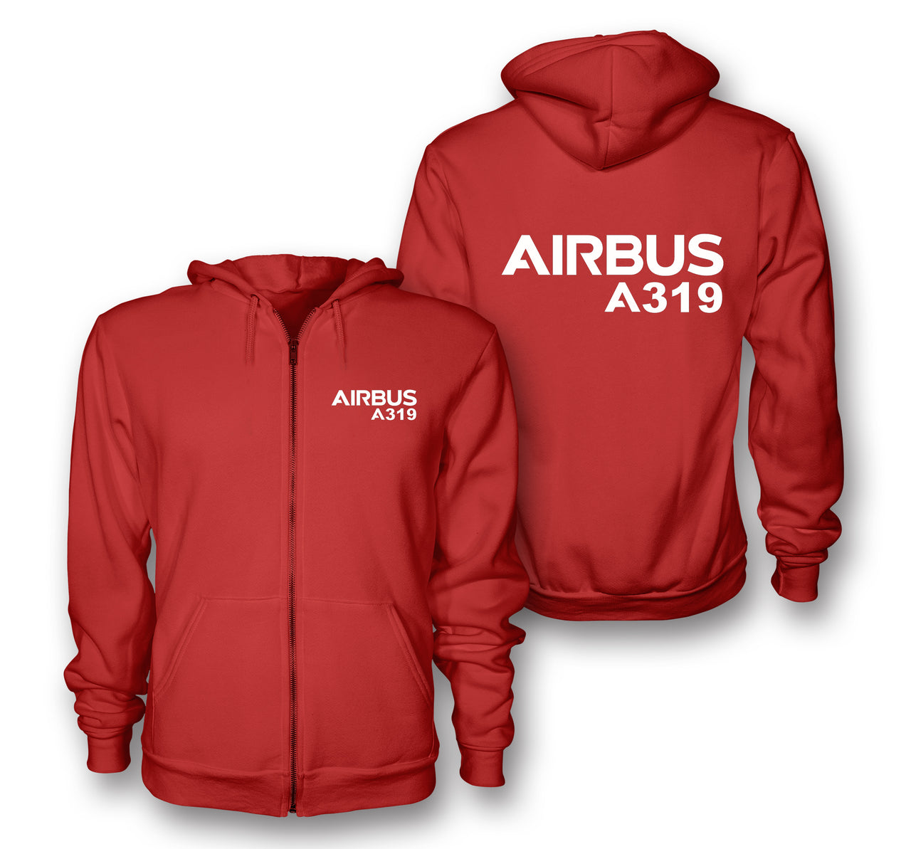 Airbus A319 & Text Designed Zipped Hoodies - view 10