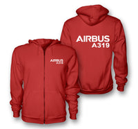 Thumbnail for Airbus A319 & Text Designed Zipped Hoodies - view 10