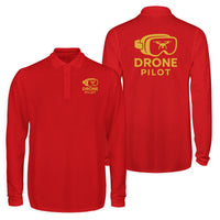 Thumbnail for Googles & Drone Pilot Designed Long Sleeve Polo T-Shirts (Double-Side)