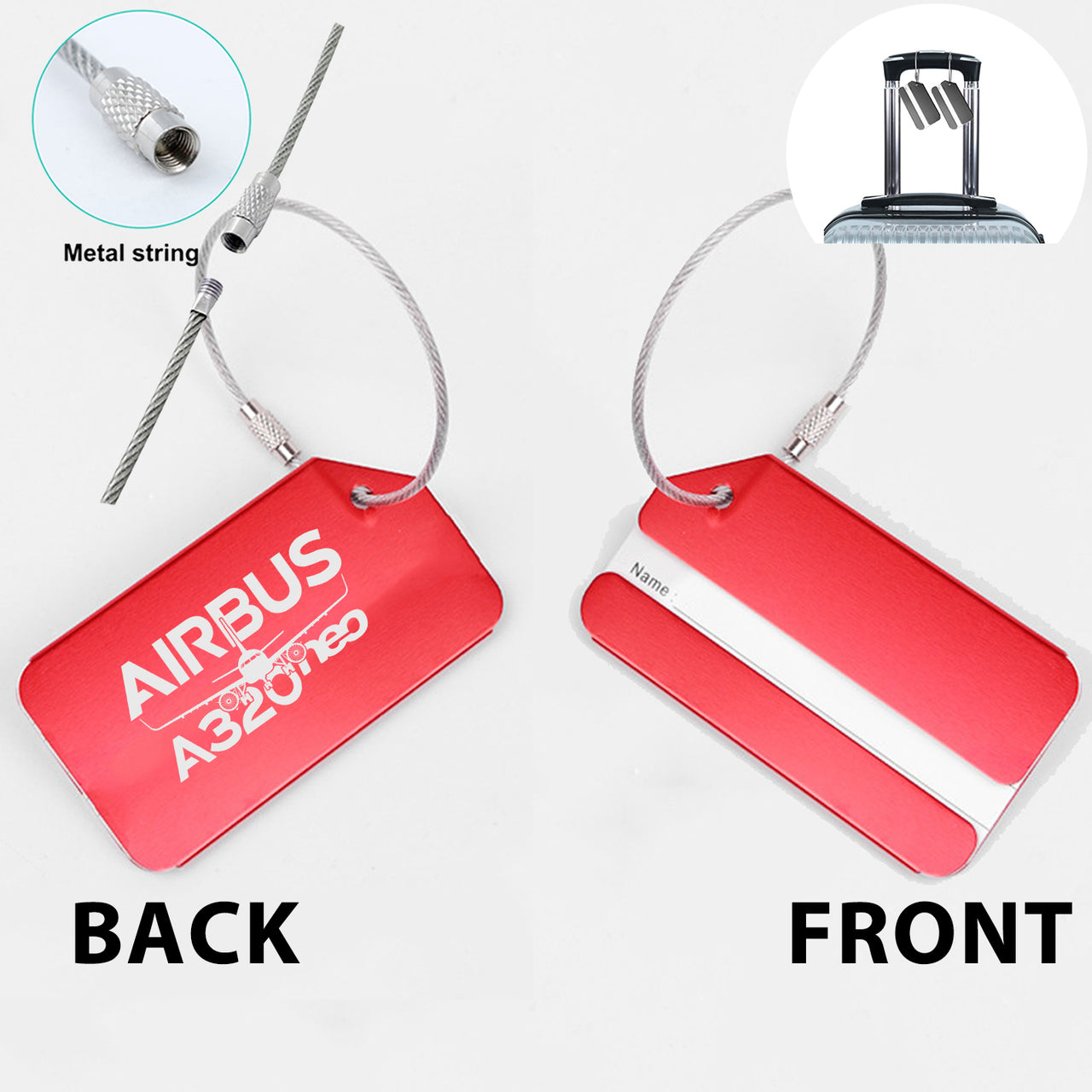 Amazing Airbus A320neo Designed Fashion Metal Luggage Tags