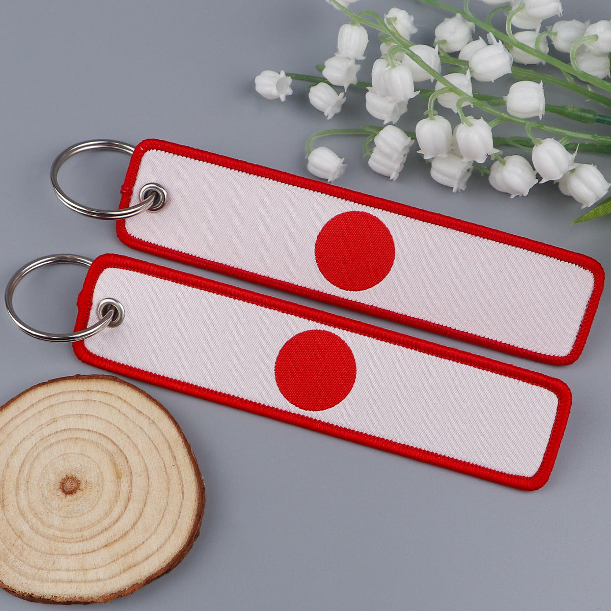 Japan Flag Designed Key Chains