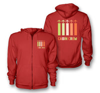 Thumbnail for Colourful Cabin Crew Designed Zipped Hoodies