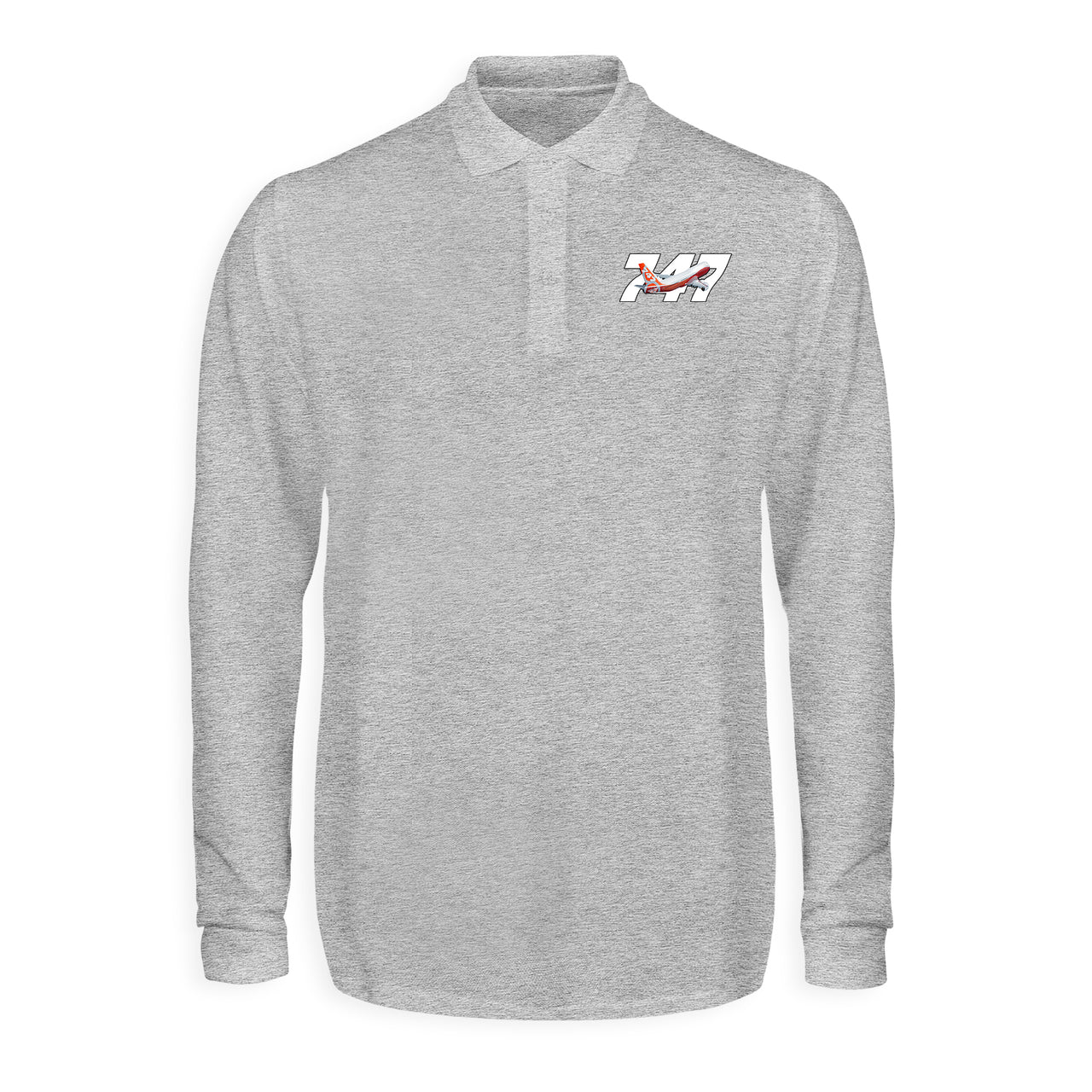 Super Boeing 747 Intercontinental Designed Long Sleeve Polo T-Shirts