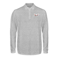 Thumbnail for Super Boeing 747 Intercontinental Designed Long Sleeve Polo T-Shirts