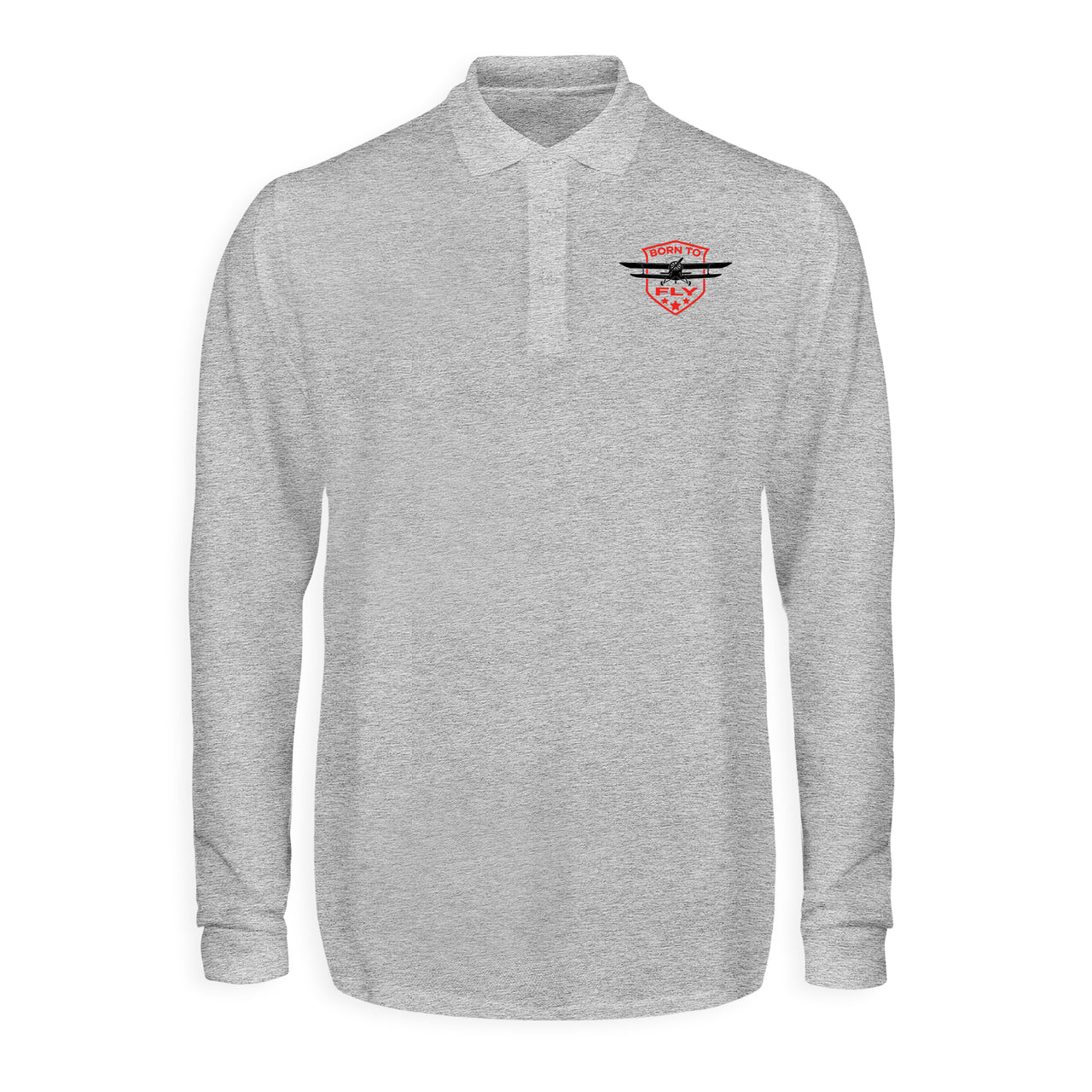 Super Born To Fly Designed Long Sleeve Polo T-Shirts