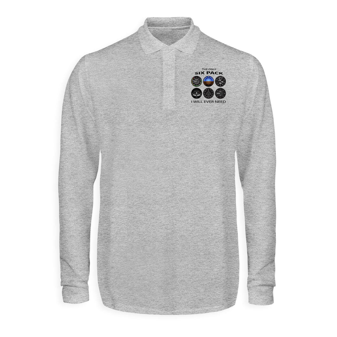 The Only Six Pack I Will Ever Need Designed Long Sleeve Polo T-Shirts