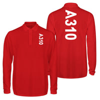 Thumbnail for A310 Text Designed Long Sleeve Polo T-Shirts (Double-Side)