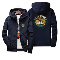 Thumbnail for Sea King Helicopter Designed Thin Windbreaker Jackets