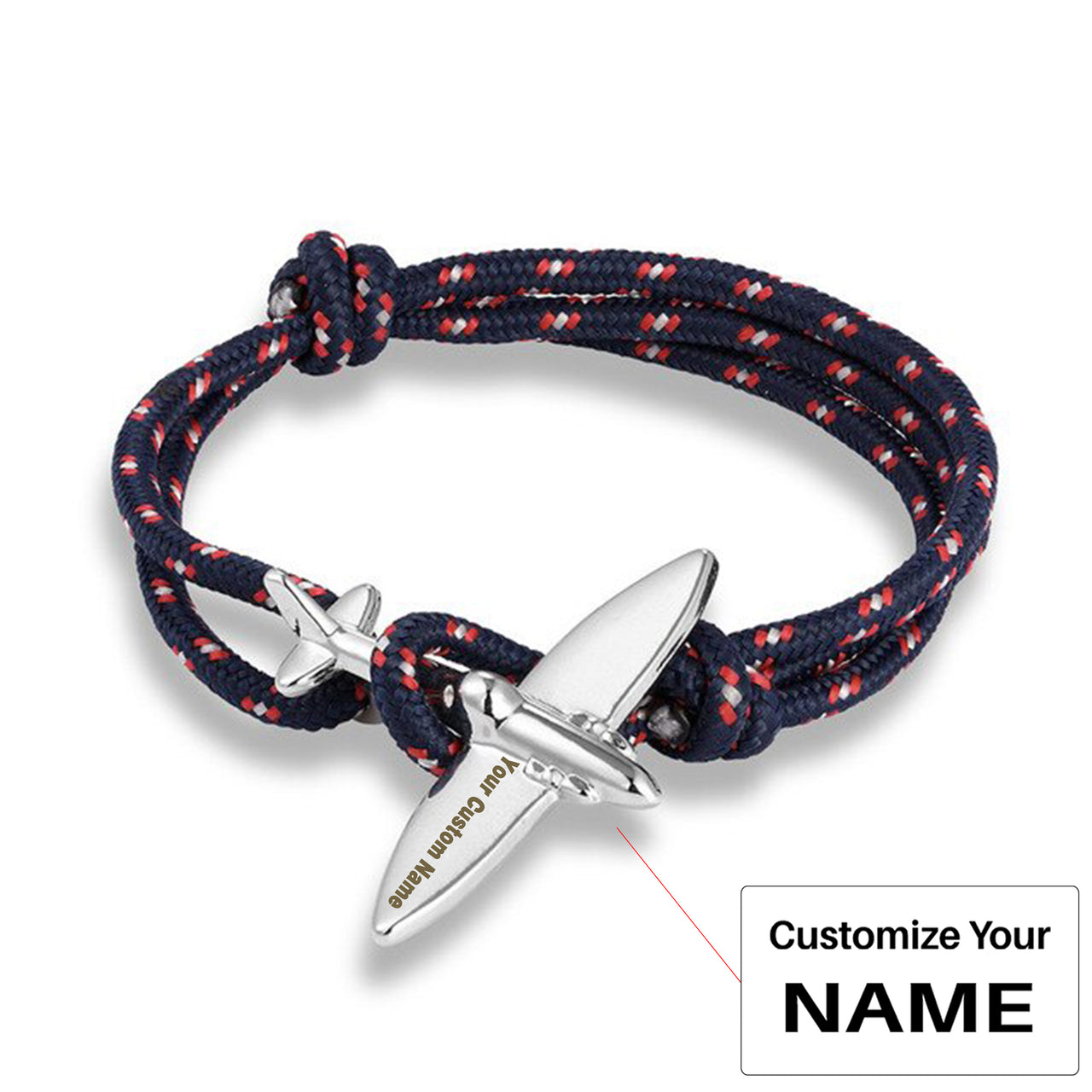 (Edition 4) - Thinner & Small Airplane Designed Bracelets Silver (Adjustable)