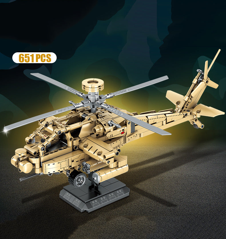 AH-64 Helicopter Sets Model Building Blocks Toys