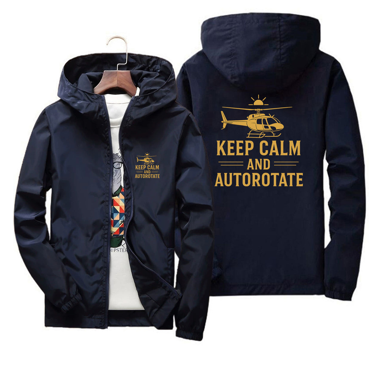Keep Calm and Autorotate Designed Thin Windbreaker Jackets