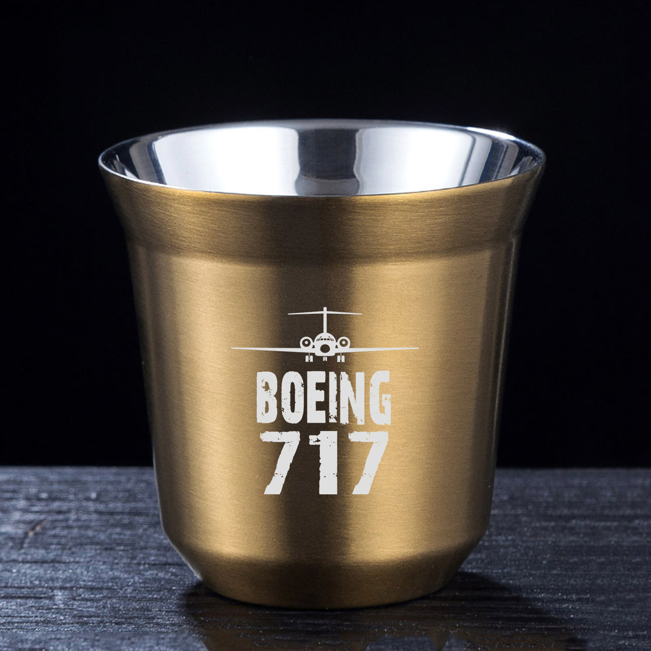 Boeing 717 & Plane Designed Double Wall Stainless Steel Coffee Mugs