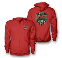 Thumbnail for Retro BELL HUEY UH-1 Designed Zipped Hoodies