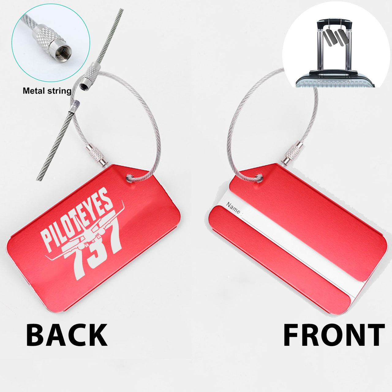 Amazing Piloteyes737 Designed Fashion Metal Luggage Tags