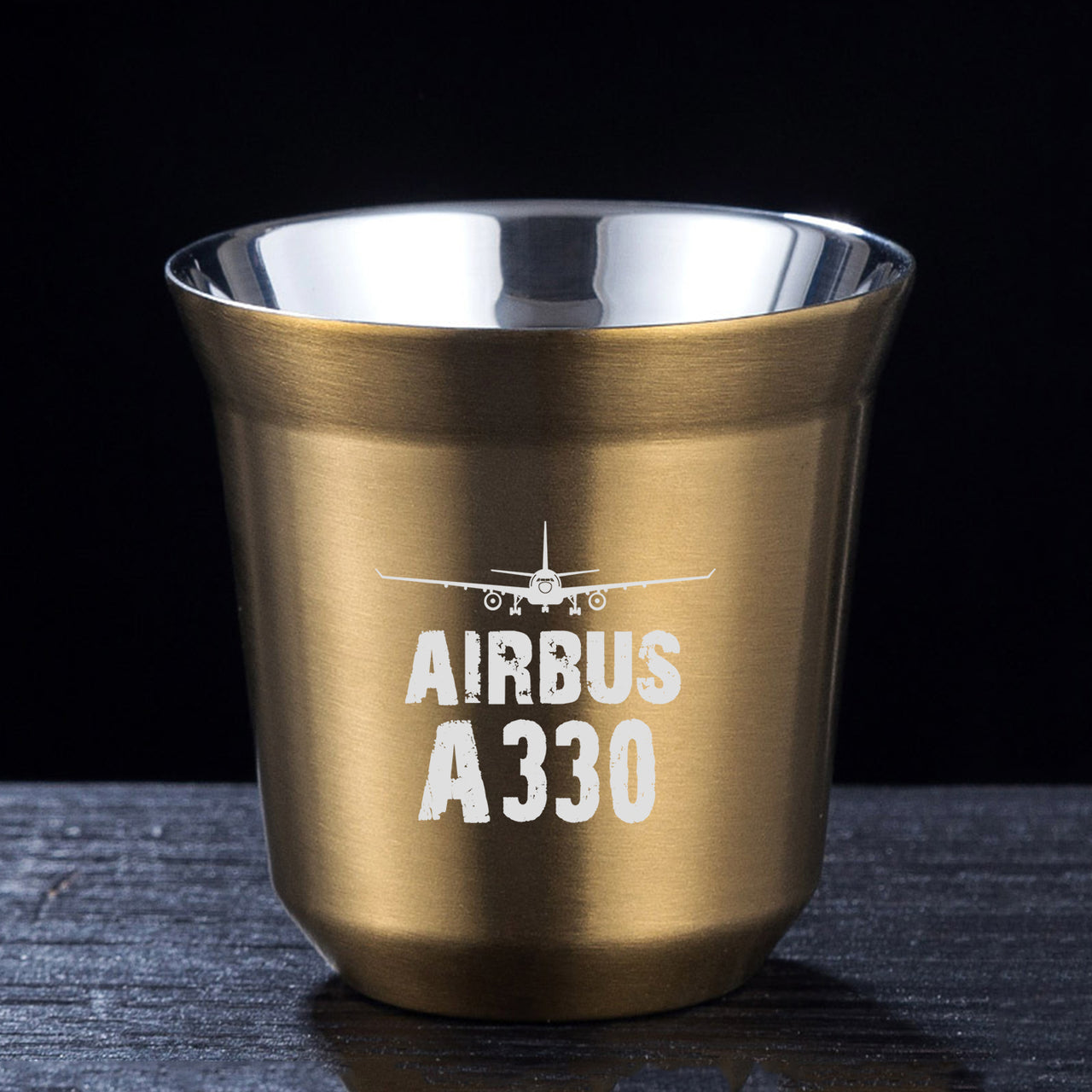 Airbus A330 & Plane Designed Double Wall Stainless Steel Coffee Mugs