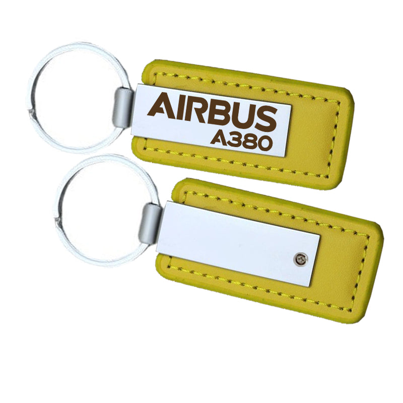 Airbus A380 & Text Faux Leather Key Chains