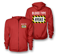 Thumbnail for Blood Type AVGAS Designed Zipped Hoodies