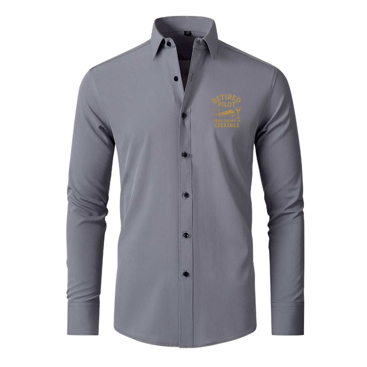 Retired Pilot & Coctails Designed Long Sleeve Shirts