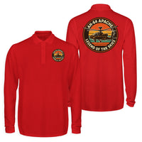 Thumbnail for Retro Apache AH-64 Designed Long Sleeve Polo T-Shirts (Double-Side)