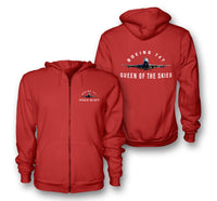 Thumbnail for Boeing 747 Queen of the Skies Designed Zipped Hoodies