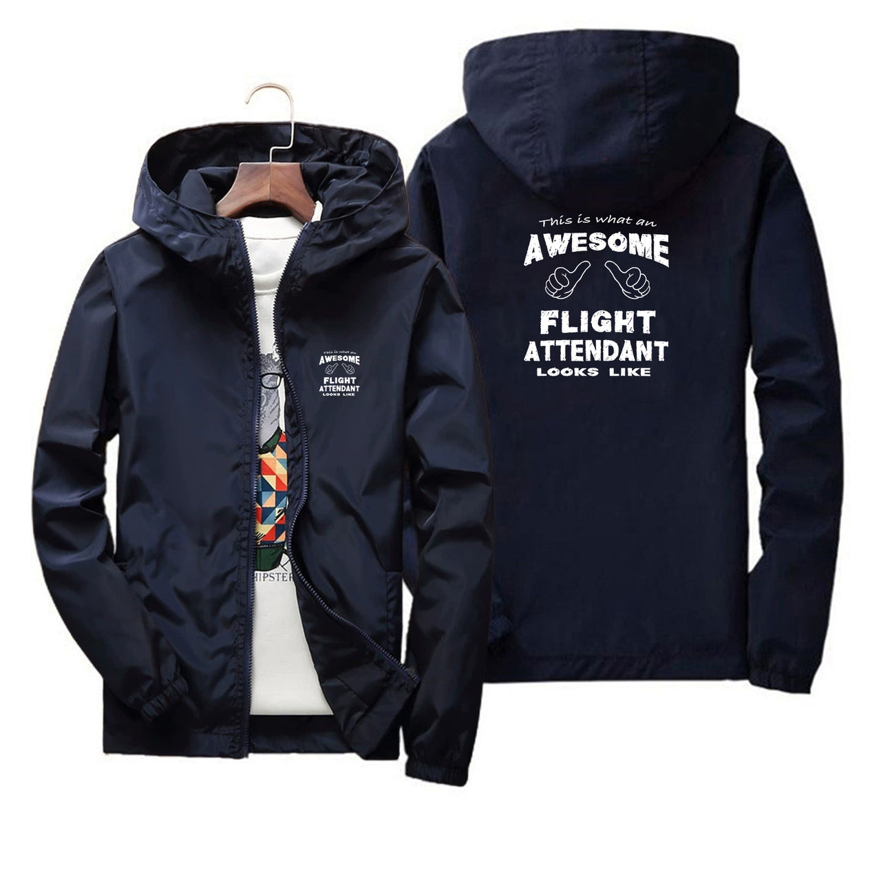 Flight Attendant Designed Thin Windbreaker Jackets