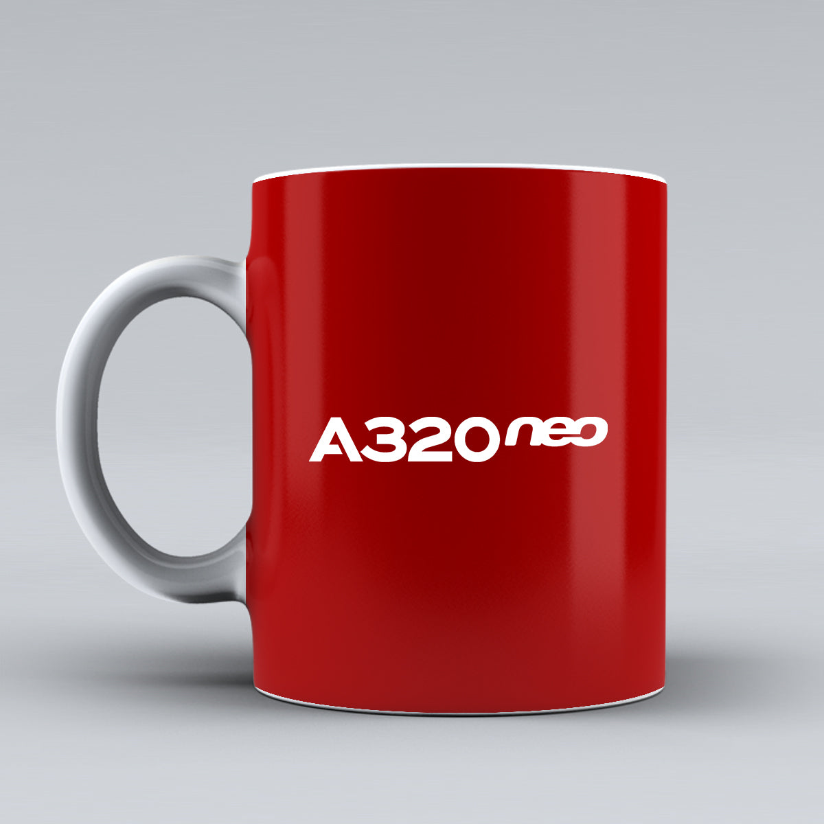 A320neo & Text Designed Ceramic White Mugs