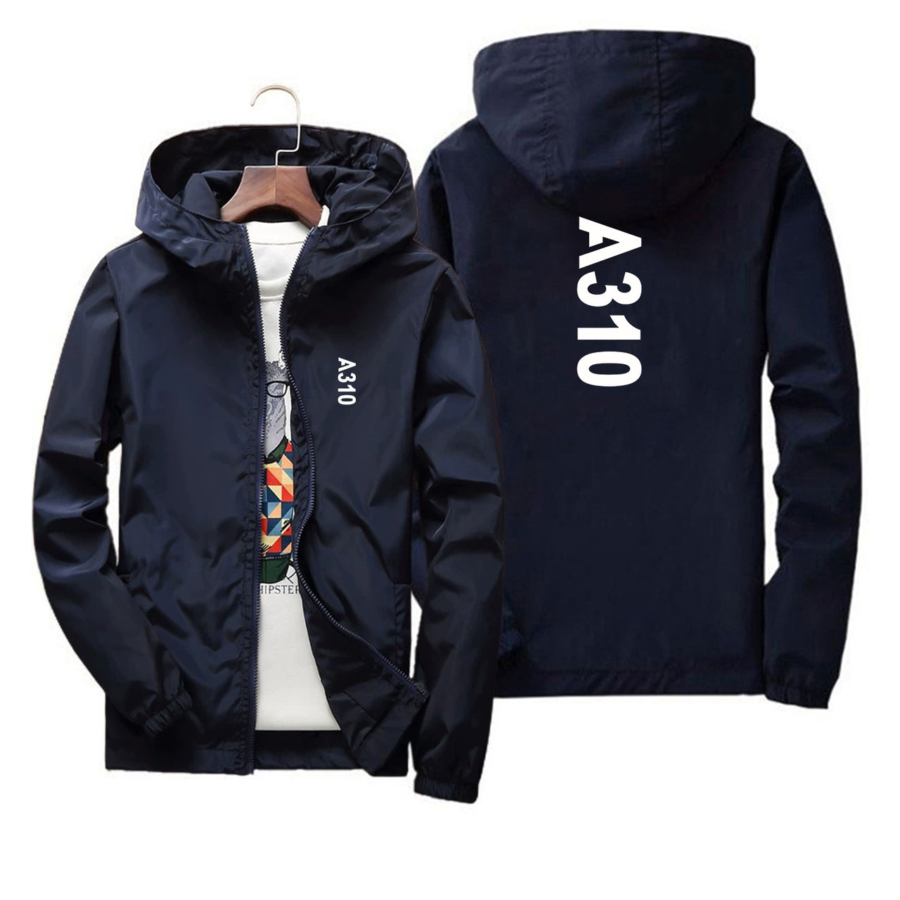 A310 Text Designed Thin Windbreaker Jackets