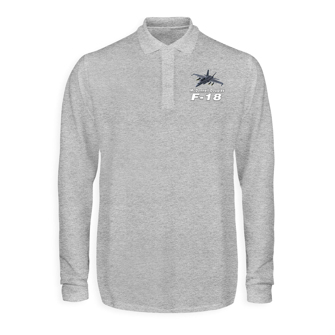 The McDonnell Douglas F18 Designed Long Sleeve Polo T-Shirts
