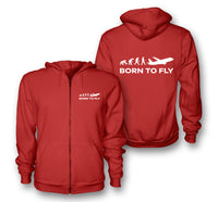Thumbnail for Born To Fly Designed Zipped Hoodies