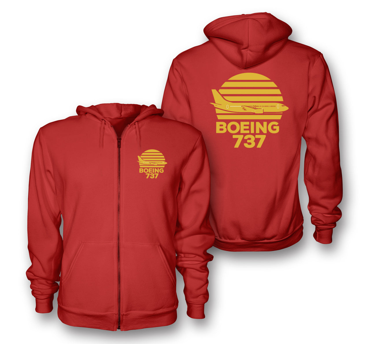 Retro Boeing 737 Designed Zipped Hoodies