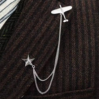 Thumbnail for Jumbo Jet Silver Star Airplane Brooches
