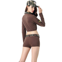 Thumbnail for Short Camouflage Female Pilot & Aviator Jumpsuit for WOMEN (Halloween)