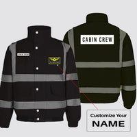 Thumbnail for Cabin Crew Text Designed Reflective Winter Jackets