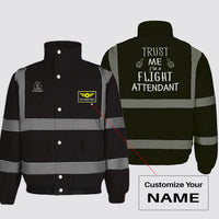 Thumbnail for Trust Me I'm a Flight Attendant Designed Reflective Winter Jackets