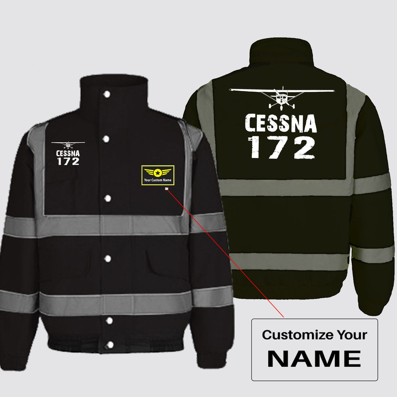 Cessna 172 & Plane Designed Reflective Winter Jackets