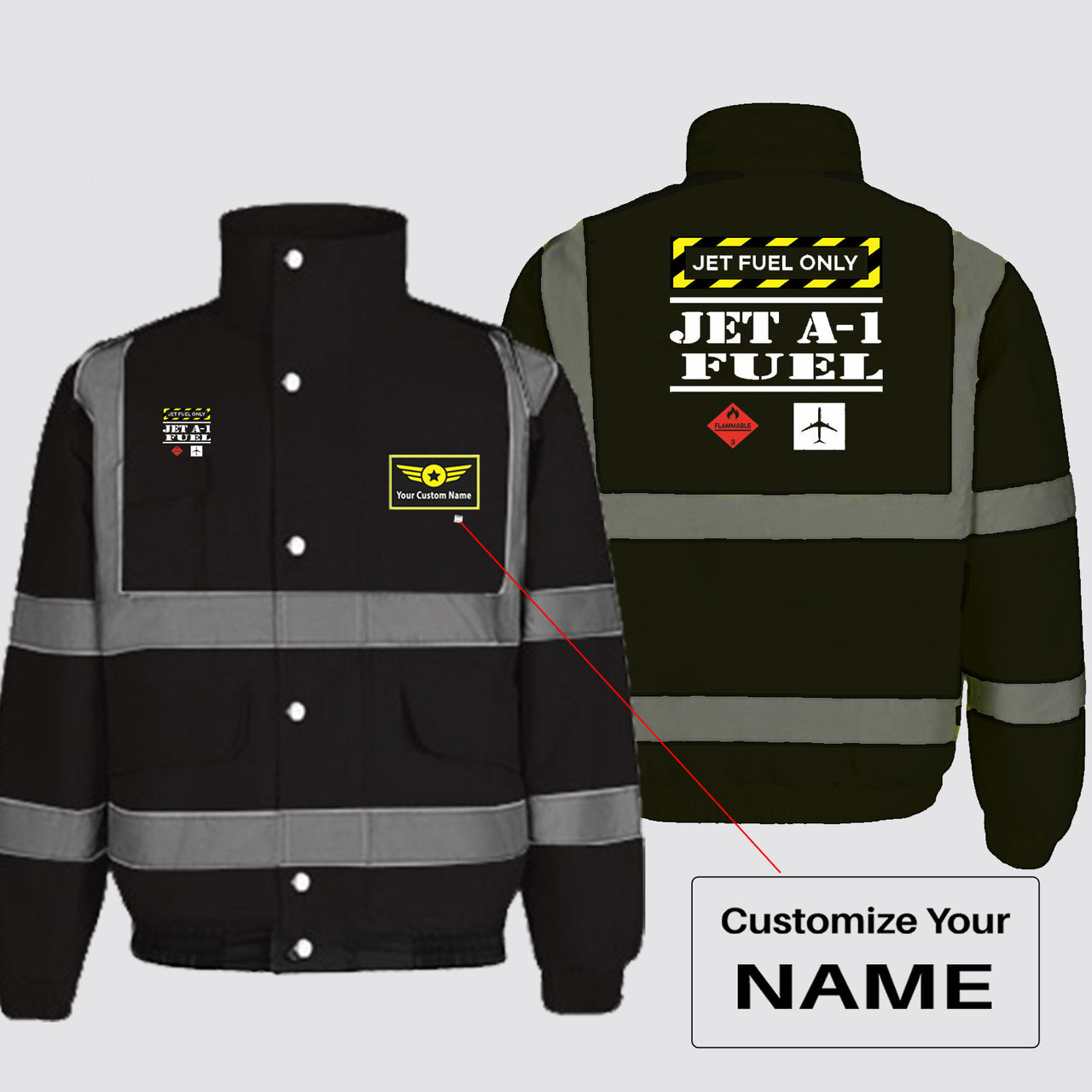Jet Fuel Only Designed Reflective Winter Jackets