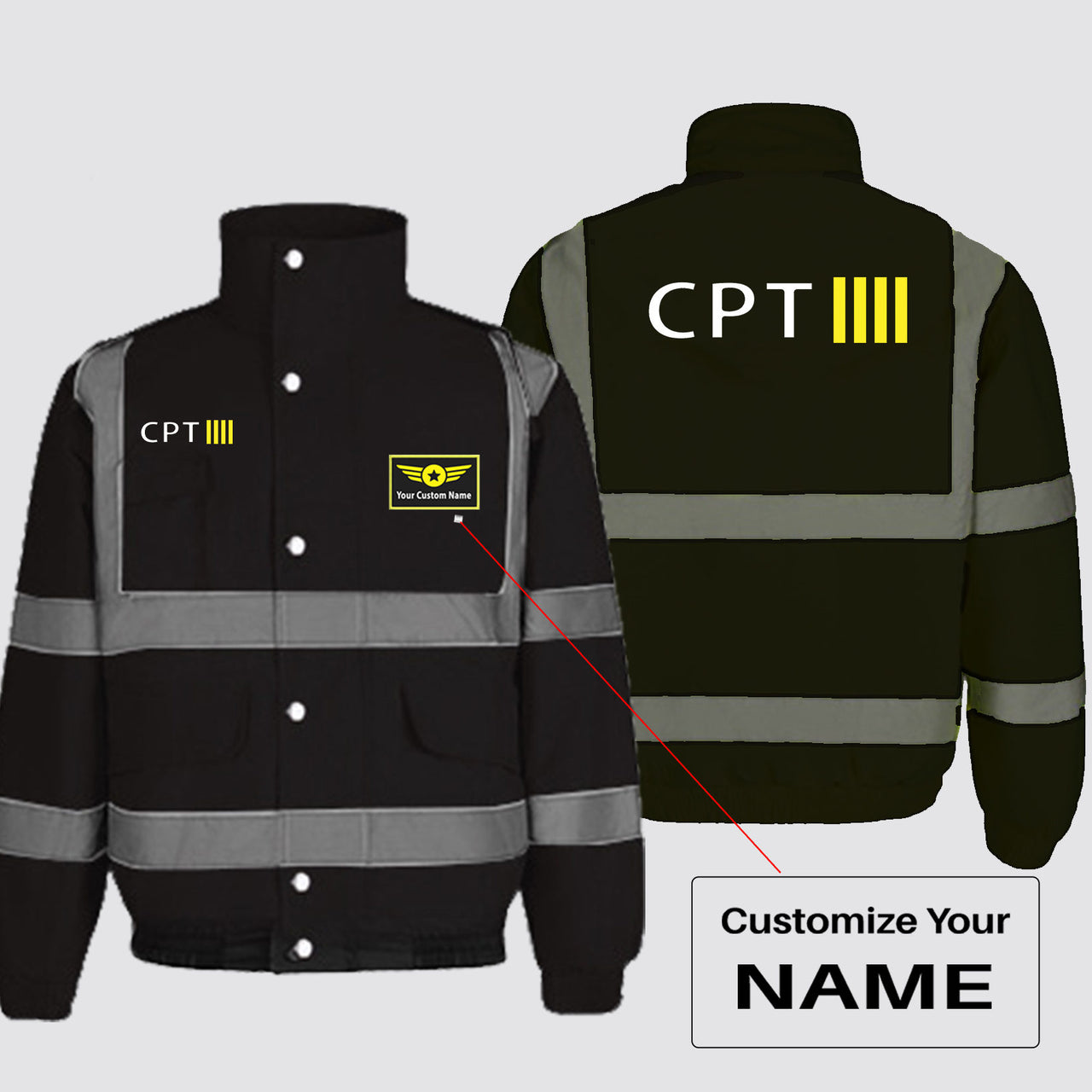 CPT & 4 Lines Designed Reflective Winter Jackets