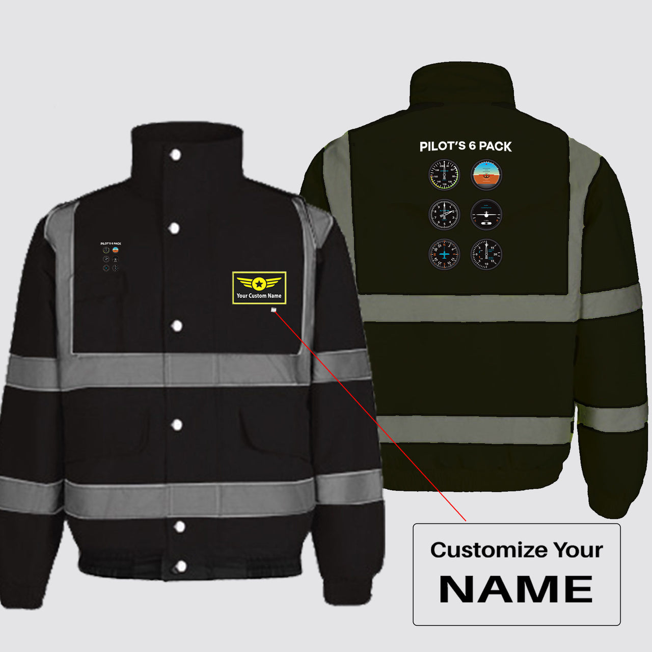 Pilot's 6 Pack Designed Reflective Winter Jackets
