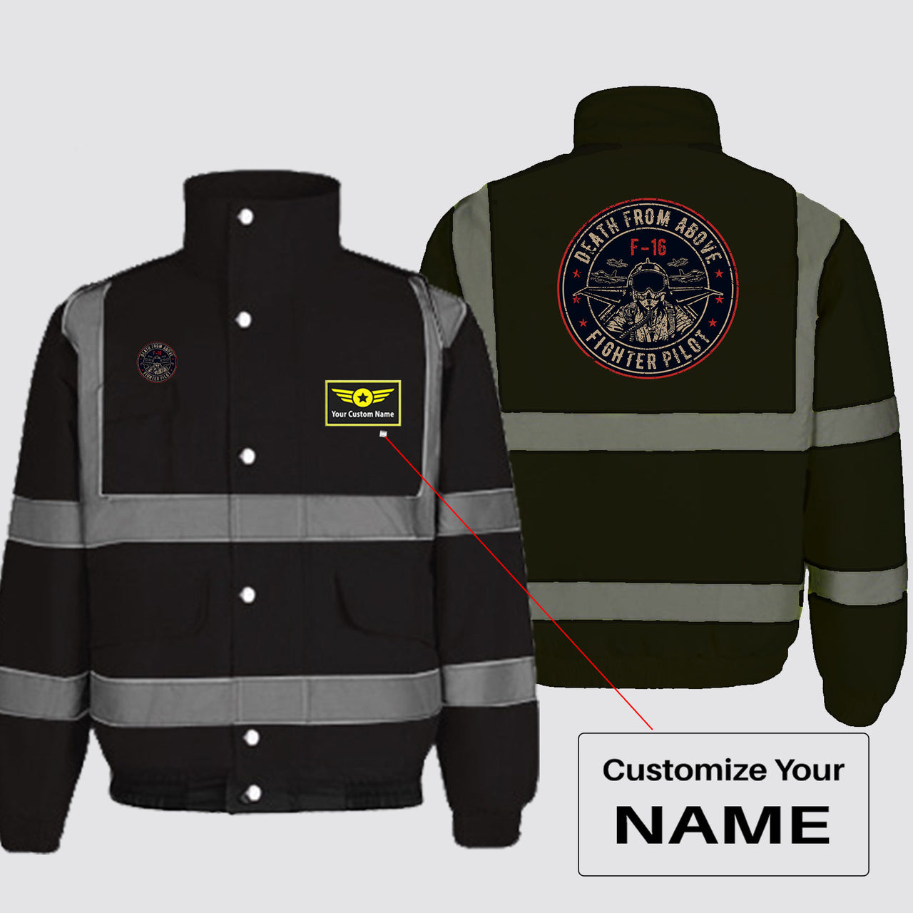 Fighter Jet 16 - Death From Above Designed Reflective Winter Jackets