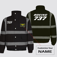 Thumbnail for Boeing 737 & Text Designed Reflective Winter Jackets